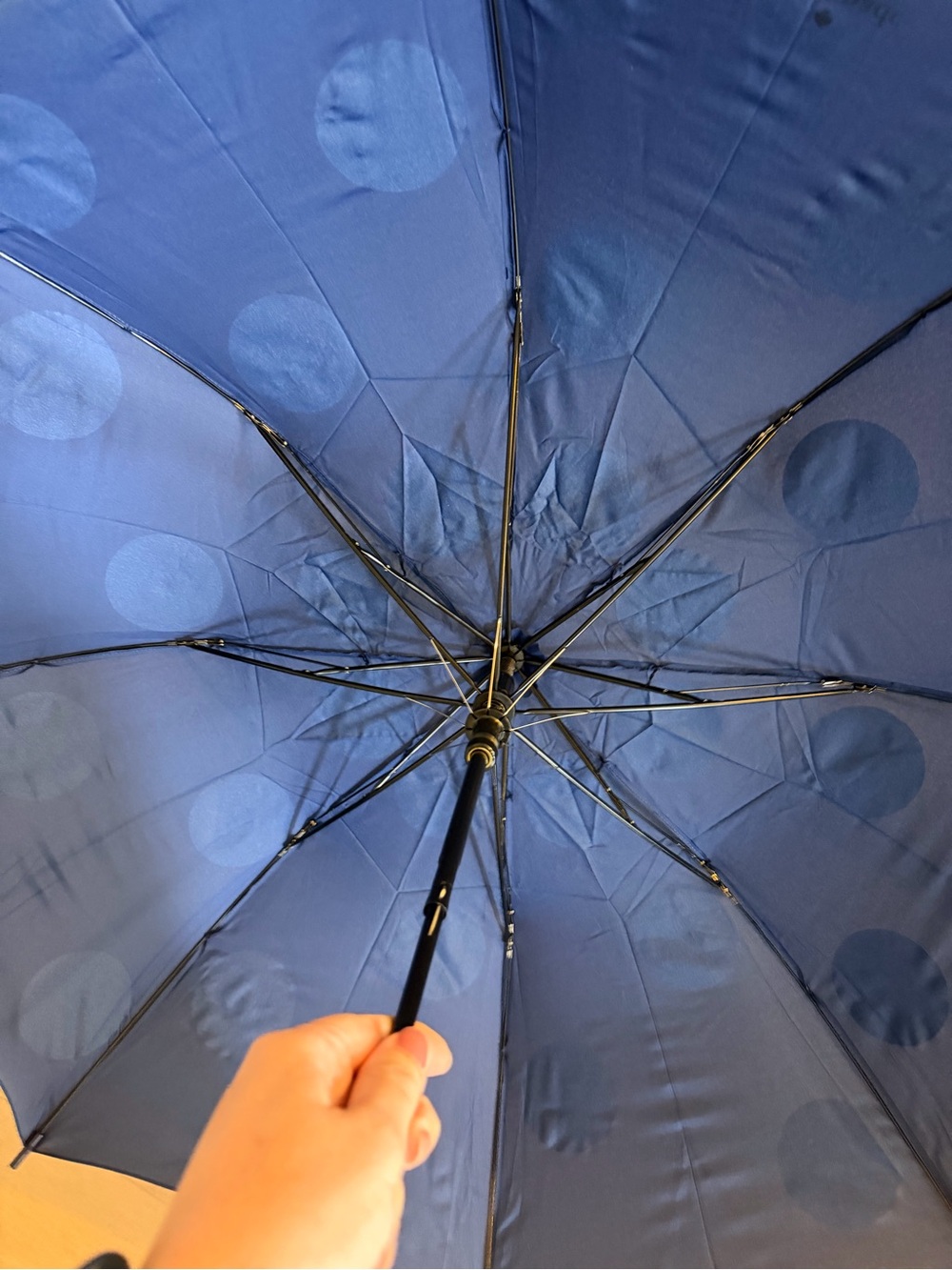 kate spade Royal Blue Compact Umbrella with Duck-Head Handle - Picture 8 of 9